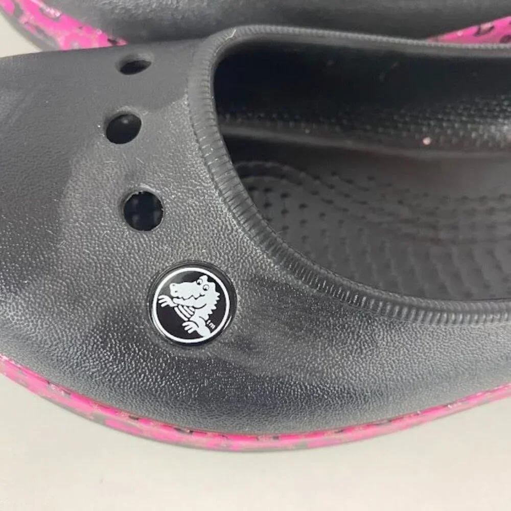 Crocs‎ Black Girls Kadee Rubber Mary Jane Flats Junior Size 6.